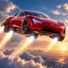 Flying Tesla Roadster