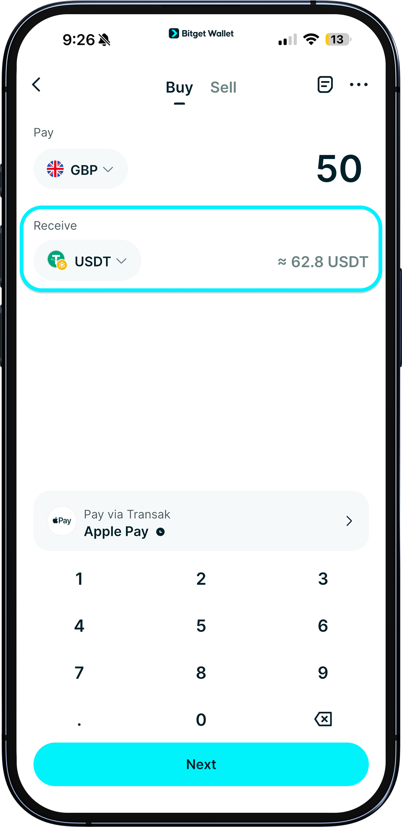 Top up USDT/USDC to your wallet