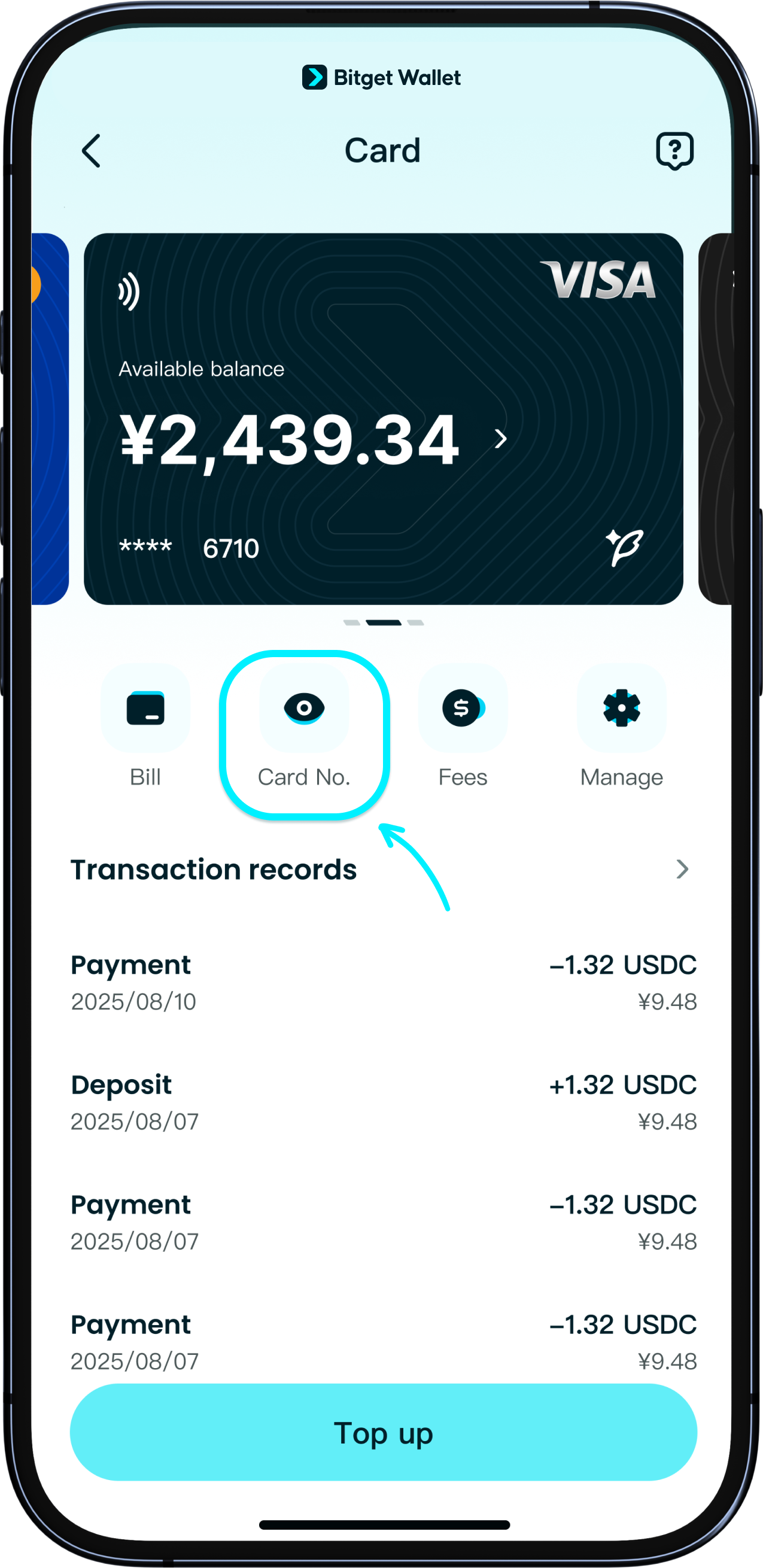 Checking your card details