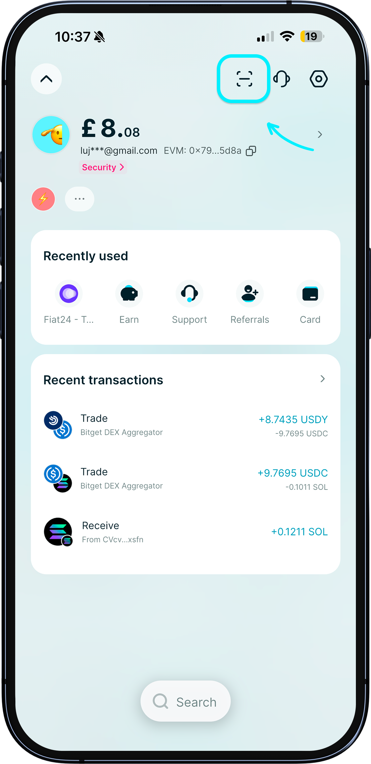 Find the scan feature
